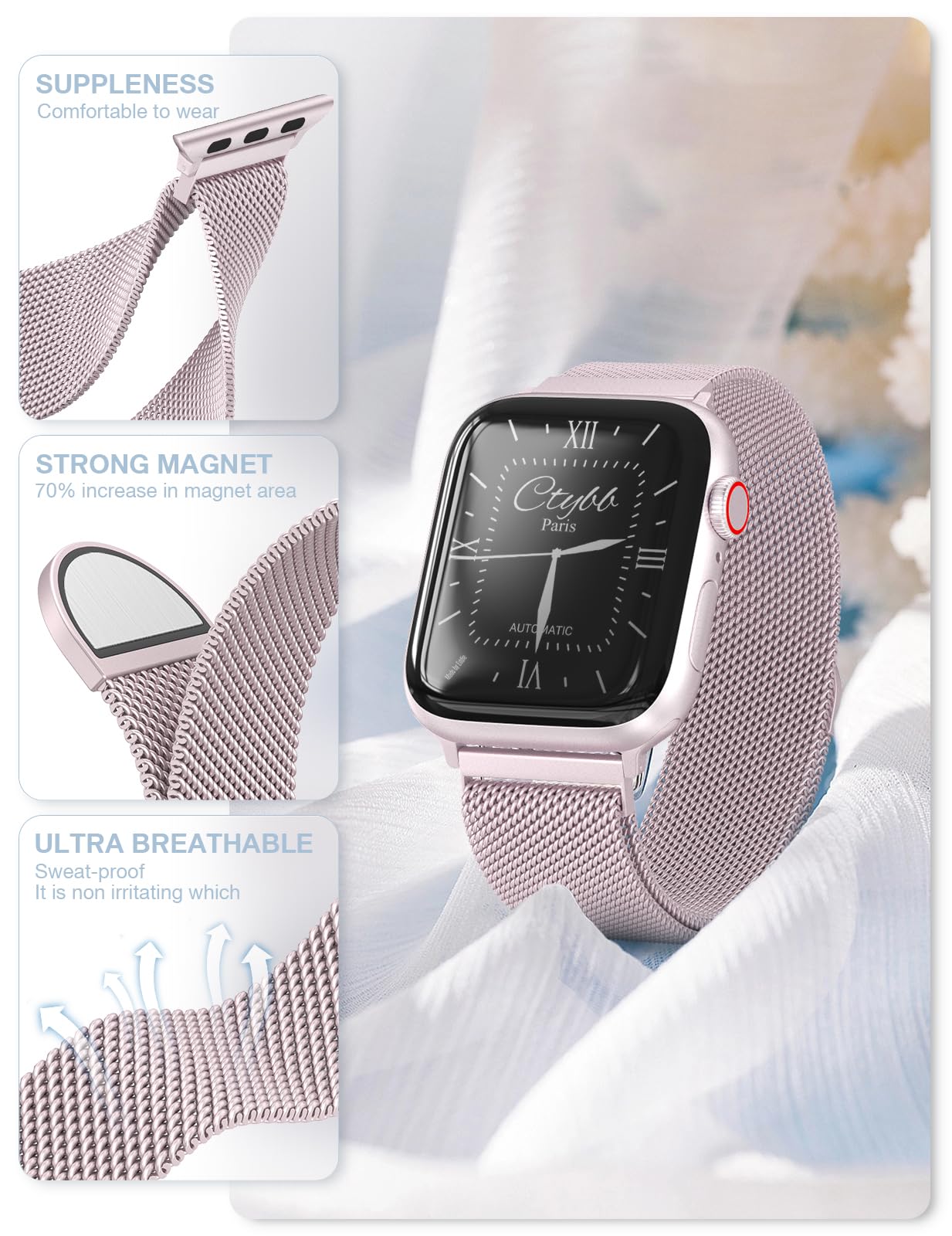 Amazon.com: Original Stainless Steel Milanese Loop Compatible with